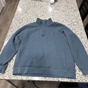 LL Bean Men’s Large XL Blue  Sweater Button Sweatshirt Pullover Mockneck